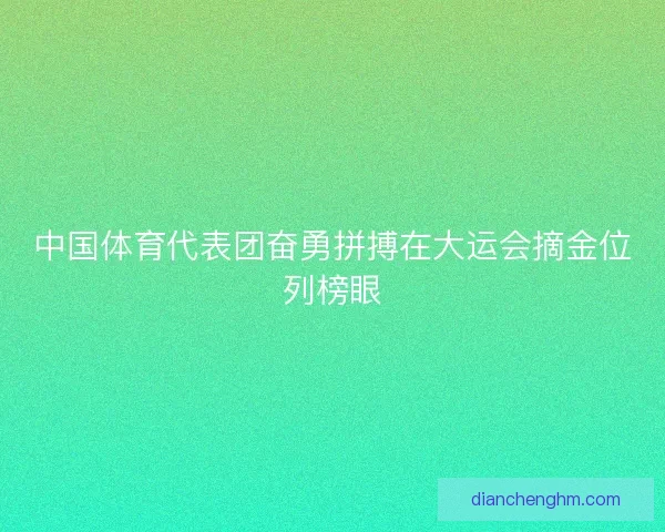 中国体育代表团奋勇拼搏在大运会摘金位列榜眼