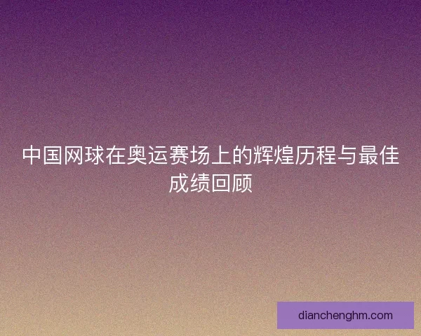 中国网球在奥运赛场上的辉煌历程与最佳成绩回顾